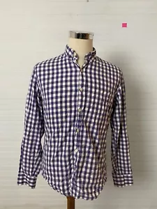 J.Crew Slim Fit Button-Up L/S Shirt Checks Buffalo Plaid Purple/White Men’s Med - Picture 1 of 7