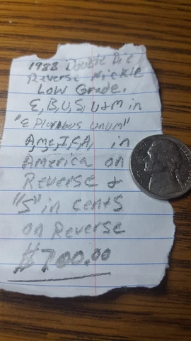 1988 nickle double die mutiple "low grade" fine lines worn Cover