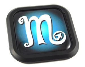 Scorpio Zodiac Square Black edge rim Emblem Car 3D Decal Badge Bumper 2" - Imagen 1 de 7