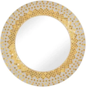Zorigs, Handcrafted Glass Mosaic Decorative Wall Mirror, 24" Round Wall Mirror o - Picture 1 of 3