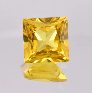 AAA+ Natural Yellow Ceylon Sapphire Princess Cut Loose Gemstone GIT Certified - Picture 1 of 5