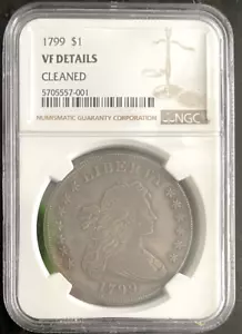 1799 Draped Bust Silver Dollar Coin - Certified NGC VF Detail - AMAZING COIN - Picture 1 of 3