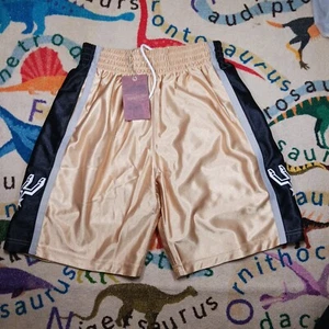 Size S Mitchell & Ness Mens $125 Spurs Swingman Shorts Gold 75th Anniversary NWT - Picture 1 of 6