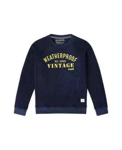 Weatherproof Vintage French Terry Raglan Crew Neck Sweater Big Boys L Dress Blue - Picture 1 of 14