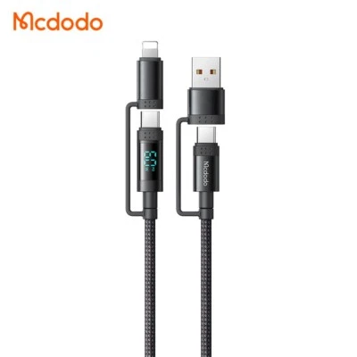 Mcdodo 4-in-1 60W Fast Charging Cable Power Digital Display For iPhone Samsung - Image 1 of 4