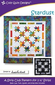 Patrón de edredón Stardust para tiras de 2 1/2" de Cozy Quilt Designs # CQD01178 - Imagen 1 de 2
