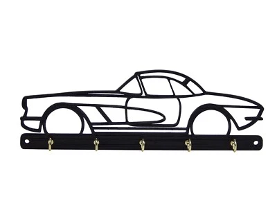 Corvette C1 Classic Car Key Rack Hook Hanger Holder Entryway Organizer for Wall - Image 1 of 4