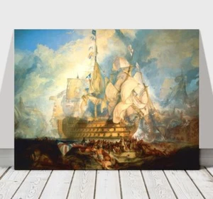 WILLIAM TURNER - The Battle of Trafalgar - CANVAS ART PRINT POSTER -Boat -32x24" - Picture 1 of 1