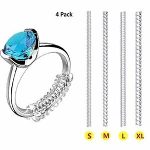 4Pcs Ring Size Adjuster Invisible Clear Ring Sizer Jewelry Fit Reducer Guard US