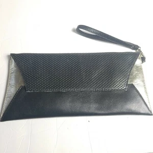 Rian Women's Leather Clutch bag Gold/Black - Picture 1 of 5