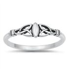 925 Sterling Silver Celtic Triquetra Pagan Symbol Band Ring Size 4 5 6 7 8 9 10