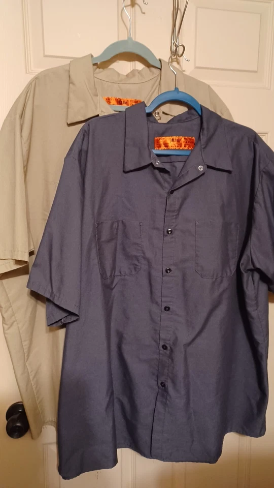 2 Red Kap Mens Short Sleeve Industrial Mechanic Kitchen Work Shirt Adult 3XL - Image 1 of 1