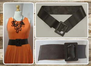 BNWT, QUIRKY LAGENLOOK, GENUINE LEATHER, WIDE, DARK BROWN, ITALIAN, BUCKLE BELT - Picture 1 of 12