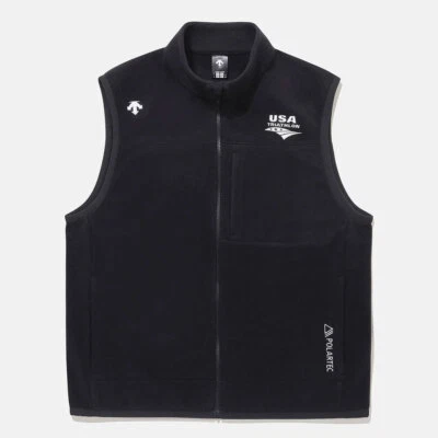 DESCENTE Mens USAT POLARTEC MICRO FLEECE VEST SQ123IVE11 BLACK M-3XL ASIAN FIT - Image 1 of 4