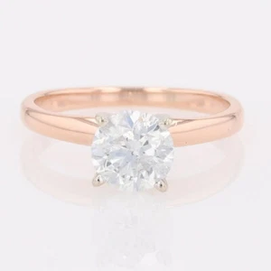 .91ct Round Cut Diamond Solitaire Engagement Ring 14k Rose Gold Size 4 - Picture 1 of 8