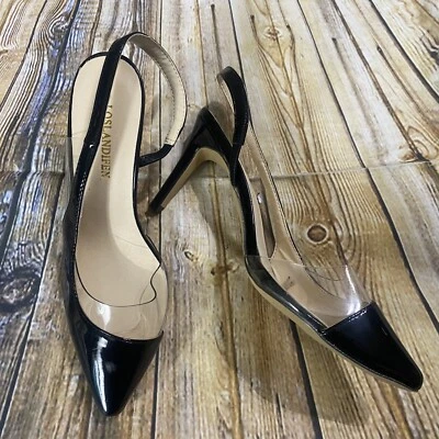 Loslandifen Womens Size Euro 39 Black Leather Slip On 3 1/2” Stiletto Heels - Image 1 of 4