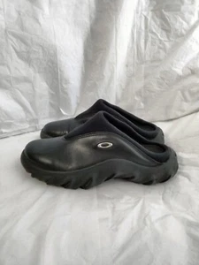 Vintage Oakley Women’s Leather Clogs Slip On Chunky 2YK Size 8.5 US Black Mule - Picture 1 of 17