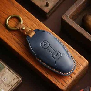 Leather Motorcycle Key Cover Case Shell For Piaggio Vespa GTS300 GT S300 GTS 300 - Picture 1 of 9