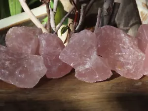 3 x Pieces Rough & Raw Rose Quartz Crystal Chunks 260 - 280grams Total - Picture 1 of 4