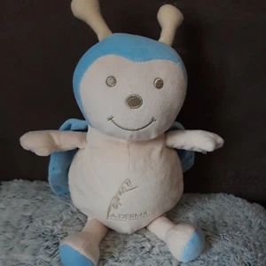 PPC/Peluche Doudou Coccinelle ADERMA  A-DERMA Beige Crème Aile Bleu  27cm TBE - Picture 1 of 4