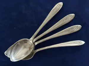 MARGARET ROSE by National, Sterling Silver Spoons Set of 4 Spoons 5-7/8" No Mono - Picture 1 of 6