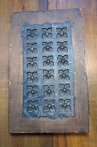 Antique 1800s Wood Block Plaster Cast Mold Flower Pattern Architectural Salvage - Picture 1 of 5
