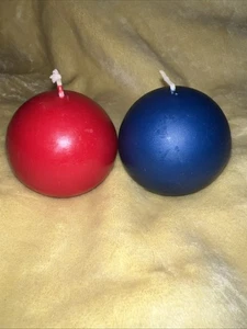 Unused VTG candle-lite Round Ball LOT red Blue Blueberry Cinnamon Apple 2.5” - Picture 1 of 8