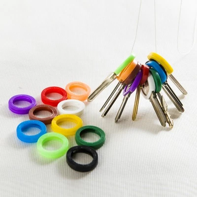 60 Pcs Colorful Key Rings Covers Caps Silicone Identifiers Rubber - Image 1 of 4