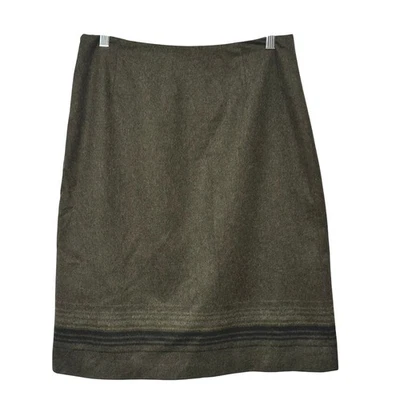 Винтажная юбка-футляр Brooks Brothers из оливковой шерсти классическая минималистская опрятная размер 8 - Изображение 1 из 4