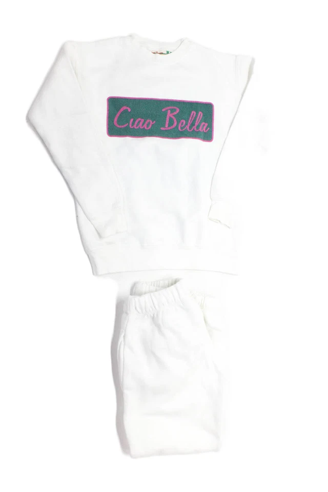 Vintage Havana Girls Round Neck Crewneck Sweater Sweatpants Set White Size S - Image 1 of 4