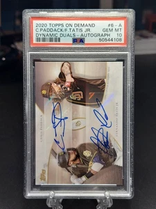 FERNANDO TATIS JR / PADDACK 2020 Topps On Demand Dynamic Duals Auto PSA 10 Gem - Picture 1 of 4