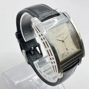 Burberry BU1550 Men's Watch Quartz Square Case Date Display Japan Authentic Used - Picture 1 of 10