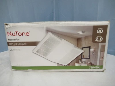 NuTone 765H80L 80 CFM Exhaust Fan with Light and Heater - Image 1 of 2