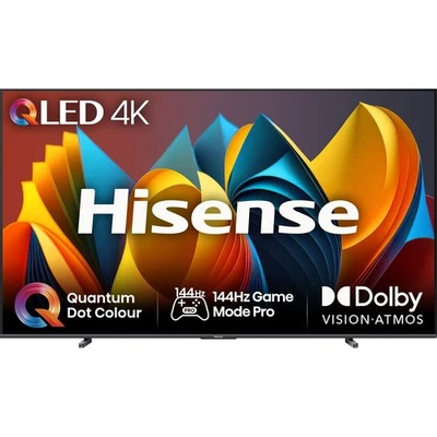 Hisense 100E7NQTUK 100 Inch QLED 4K Ultra HD Smart TV Bluetooth WiFi - Image 1 of 4