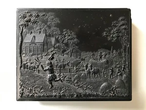 Antiker Thermoplast Fotokoffer Viertelplatte top Ambrotype Daguerreotypie - Bild 1 von 9