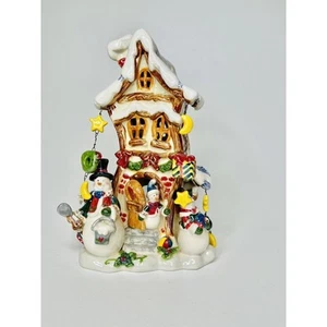 Weihnachten Schneemann Kerzenhalter Haus Ferienhaus/Zimmerdekoration - Bild 1 von 9