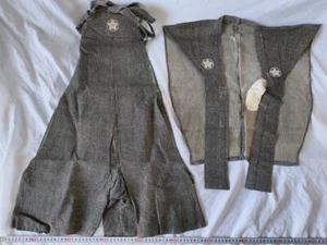 Antique Samurai Samurai Vest family crest haori hakama jinbaori EDO Era-h0424- - Picture 1 of 18