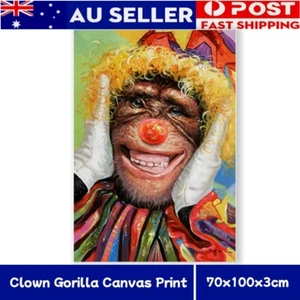 Home Decoration Gift Clown Gorilla Canvas Print Oil Painting Wall Art 70x100x3cm - Picture 1 of 2