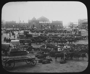 MARKET SQUARE JOHANNESBURG SOUTH AFRICA C1896 Magic Lantern Slide GWW PHOTO - Picture 1 of 3