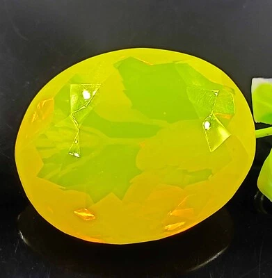 Limited Stone 116 Ct Oval Shape Certified Neon Yellow Opal Loose Gemstone KKG - Image 1 of 4
