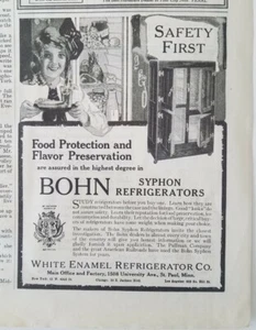 1915 madera Bohn sifón refrigerador esmalte blanco refrigerador co anuncio vintage - Imagen 1 de 1