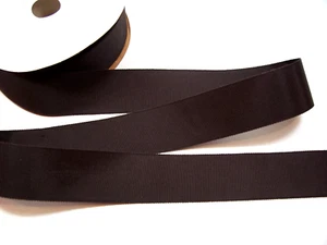 Dark Brown Petersham Grosgrain Ribbon 1 1/2" wide x 7 yards Rayon Cotton B55 - Picture 1 of 5