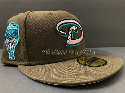 EXCLUSIVE FITTED ARIZONA DIAMONDBACKS MOCHA BROWN PINK UV NOT HAT CLUB 7 5/8 - Image 1 of 4