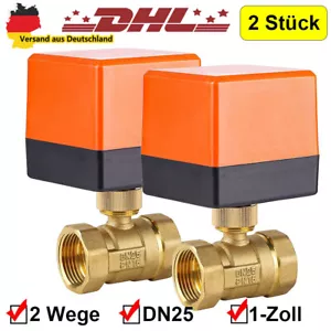 2stk 2 Wege Ventil Zonenventil Elektrisch Kugelventil 1 Zoll Motorkugelhahn DN25 - Bild 1 von 12