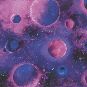 Timeless Treasures Cosmic Purple/Pink Purple Planets 100% Cotton Fabric  by yard - Picture 1 of 1