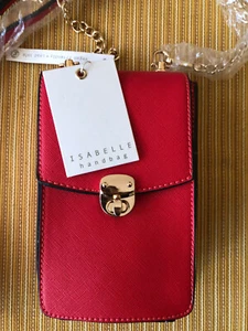 NEW With Tags Isabelle Crossbody Handbag/purse Vegan leather, Red color - Picture 1 of 4