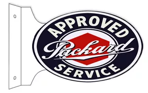 PACKARD APPROVED SERVICE 18" HEAVY DUTY USA METAL DOUBLE SIDED AUTO ADV SIGN - Picture 1 of 1