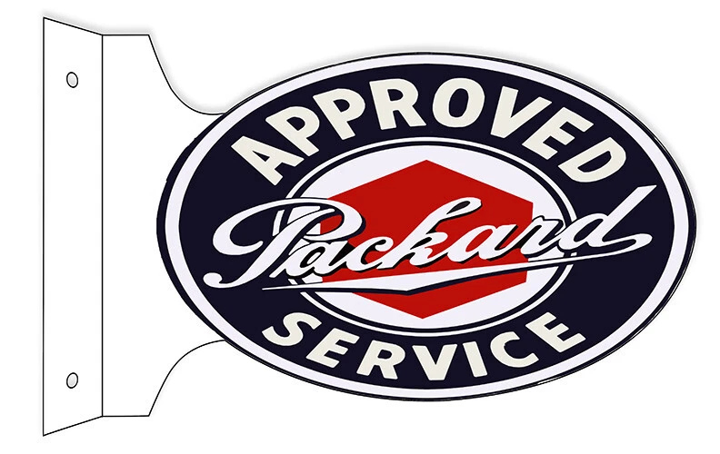 PACKARD APPROVED SERVICE 18" HEAVY DUTY USA METAL DOUBLE SIDED AUTO ADV SIGN - Image 1 of 1