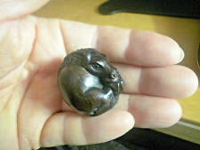 Hand Carved wood netsuke horse curled up , ironwood , over 30 years old