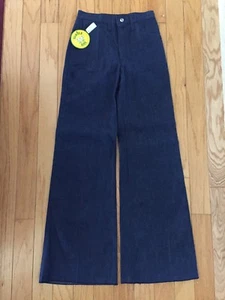Pantalones de mezclilla vintage Turtle Bax de los años 70 pierna acampanada talla 9-10 parte inferior de campana nuevos con etiqueta - Imagen 1 de 12